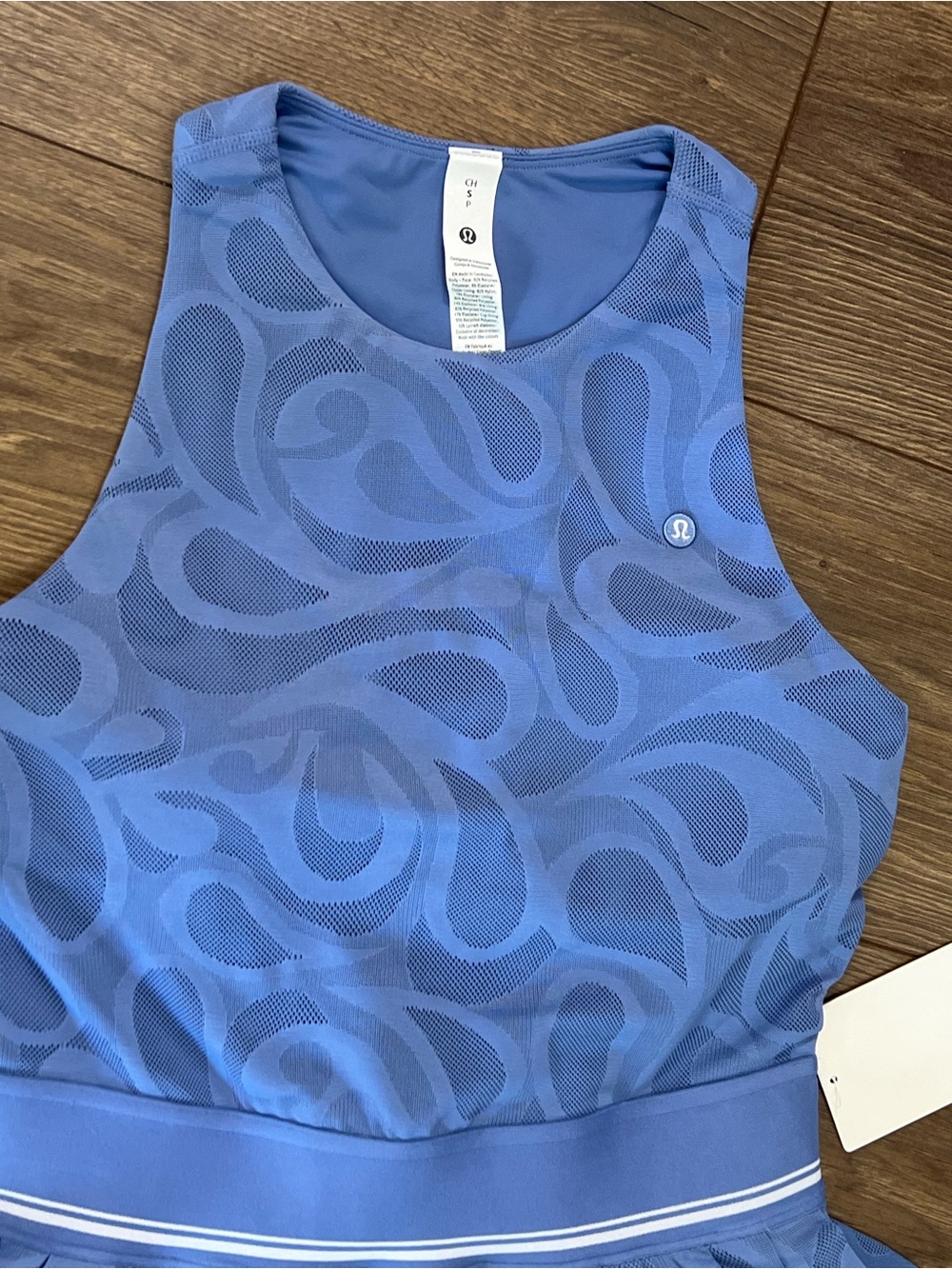 NWT Lululemon Paisley-Mesh Pleated Tennis Dress - Prep Blue/White - Small - Picture 3 of 8